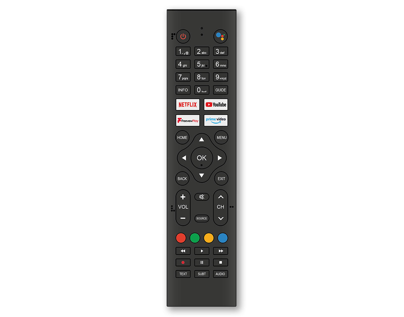 andriod tv remote in black